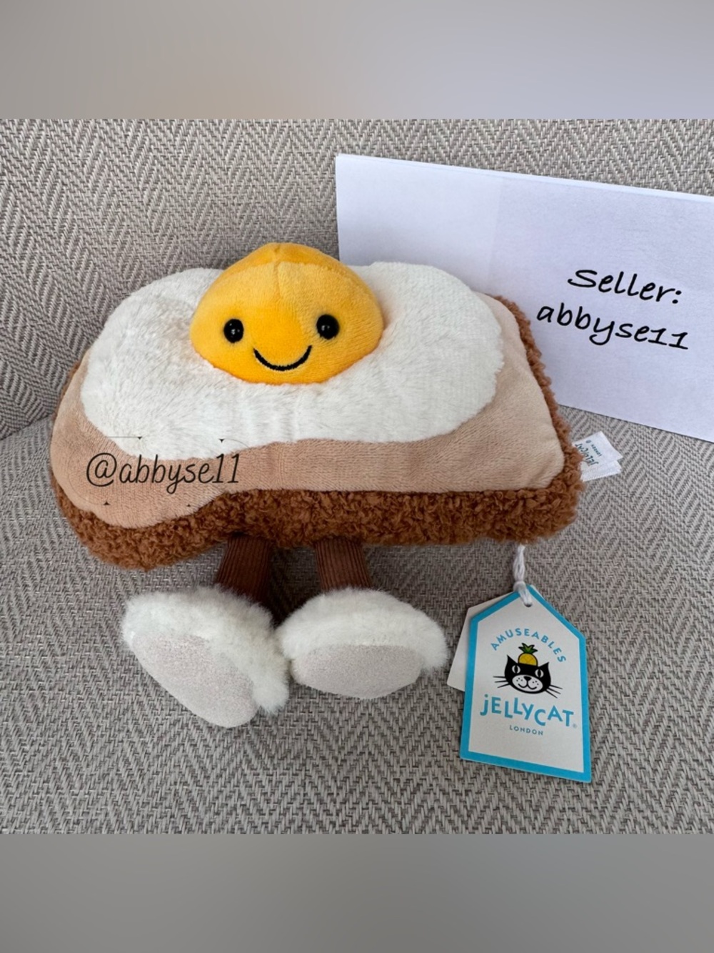 Jellycat Amuseables Egglantine Egg On Toast - Authentic - BNWT - Fast Ship